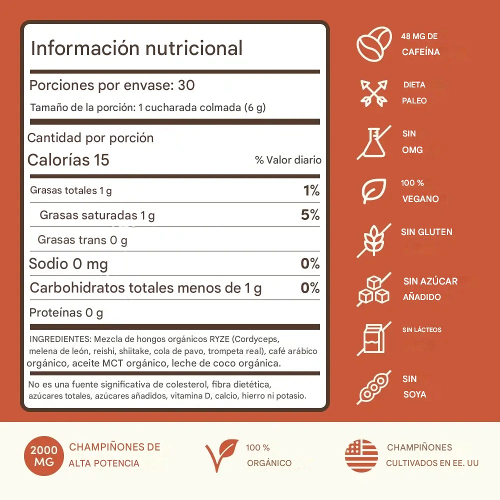 Cafe de 6 Hongos Funcionales 🍄 potencia tu cuerpo y mente
