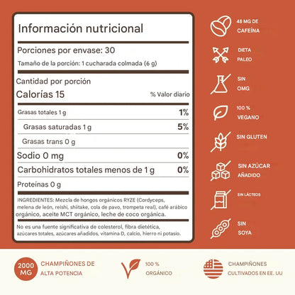 Cafe de  6 Hongos Funcionales 🍄 potencia tu cuerpo y mente