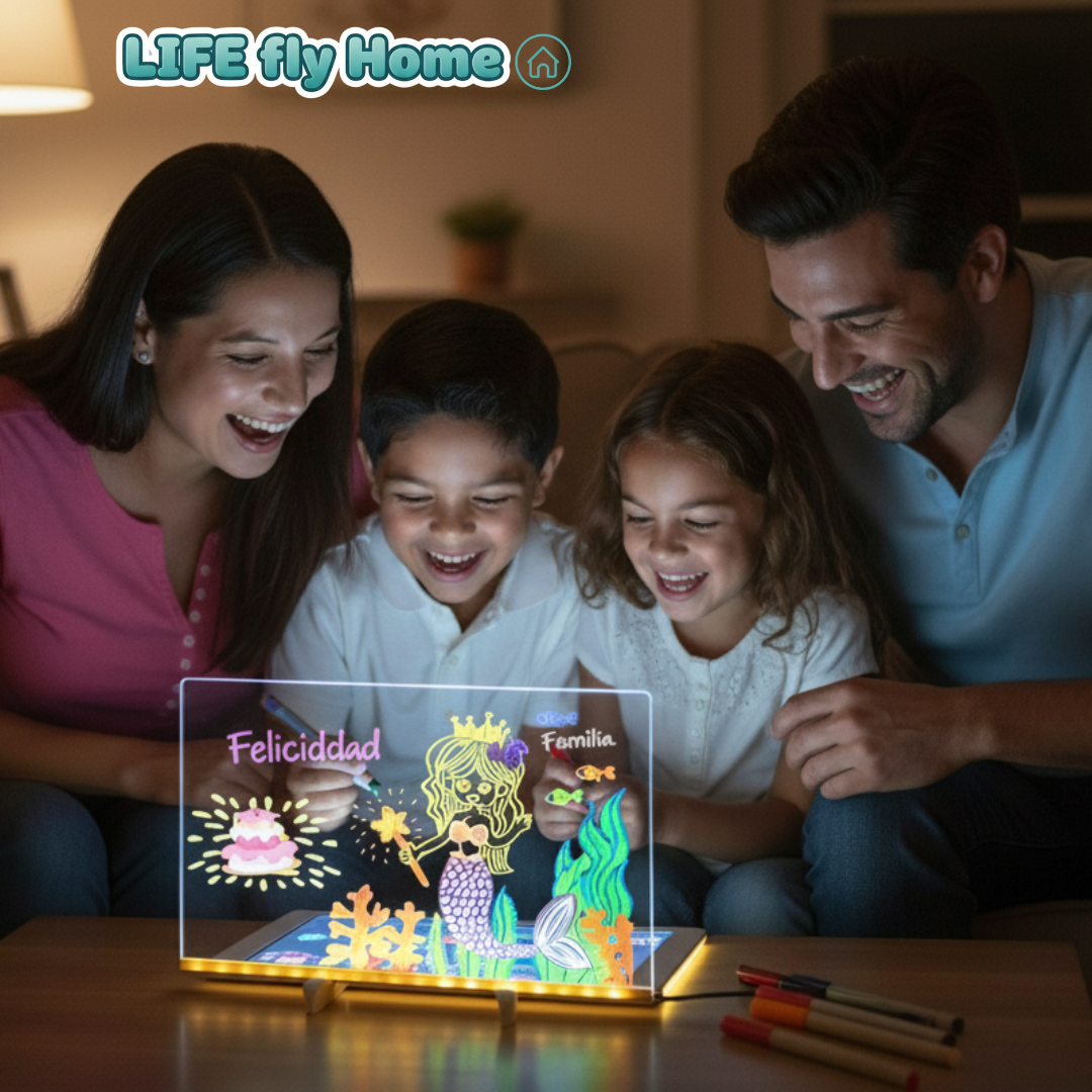 Pizarra LED brillante para dibujar y escribir